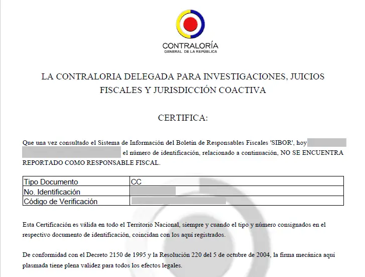 ¿Cuáles son los requisitos para obtener el certificado de contraloría en Colombia?