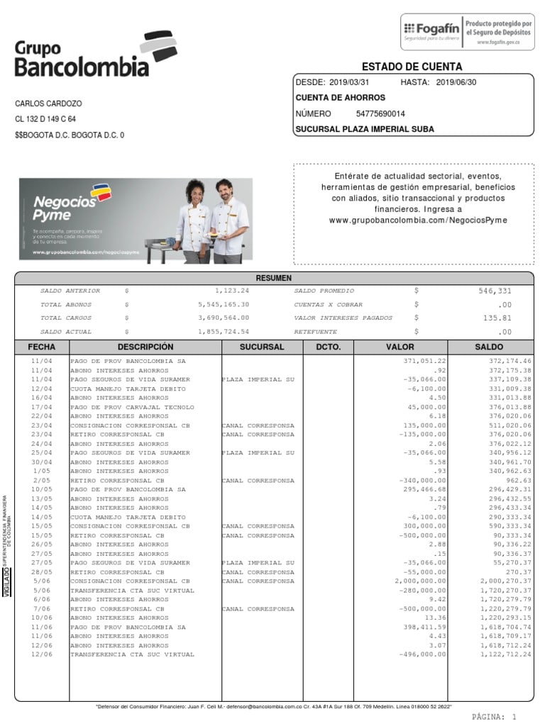 Extractos De Bancolombia Proceso Para La Descarga