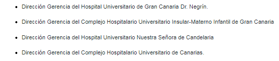 Hospitales del Servicio Canario de Salud